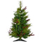 Christmas Time - 2-Ft. Red Berry Mixed Pine Artificial Tree with Battery-Operated Multi-Colored LED String Lights