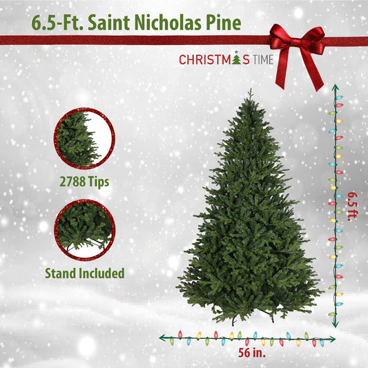 Christmas Time - 6.5-Ft. Saint Nicholas Pine Christmas Tree