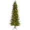 Christmas Time - 7.5 Ft. Stockbridge Pine Slim Artificial Christmas Tree with Warm White LED Lights