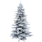 Christmas Time - 6.5-Ft Silverado Pine White Flocked Slim Christmas Tree with Metal Stand