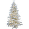 Christmas Time - 7.5-Ft Silverado Pine White Flocked Slim Christmas Tree with EZ Connect Warm White LED Lights