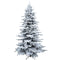 Christmas Time - 7.5-Ft Silverado Pine White Flocked Slim Christmas Tree with Metal Stand, No Lights