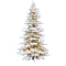 Christmas Time - 6.5-Ft. White Pine Snowy Artificial Christmas Tree with Clear Smart String Lighting