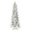 Christmas Time - 6.5-Ft. Slim White Pine Flocked Christmas Tree with LED String Lights