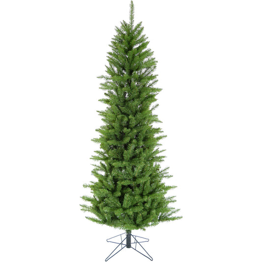 Christmas Time - 7.5-Ft Winter Wonderland Slim Green Christmas Tree with Metal Base