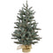 Christmas Time - 2-Ft. Yardville Pine Artificial Porch Tree with a Rustic Burlap Base and Battery-Operated LED String Lights