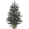 Christmas Time - 3-Ft. Yardville Pine Artificial Porch Tree with Rustic Burlap Base and Multi-Colored LED String Lights