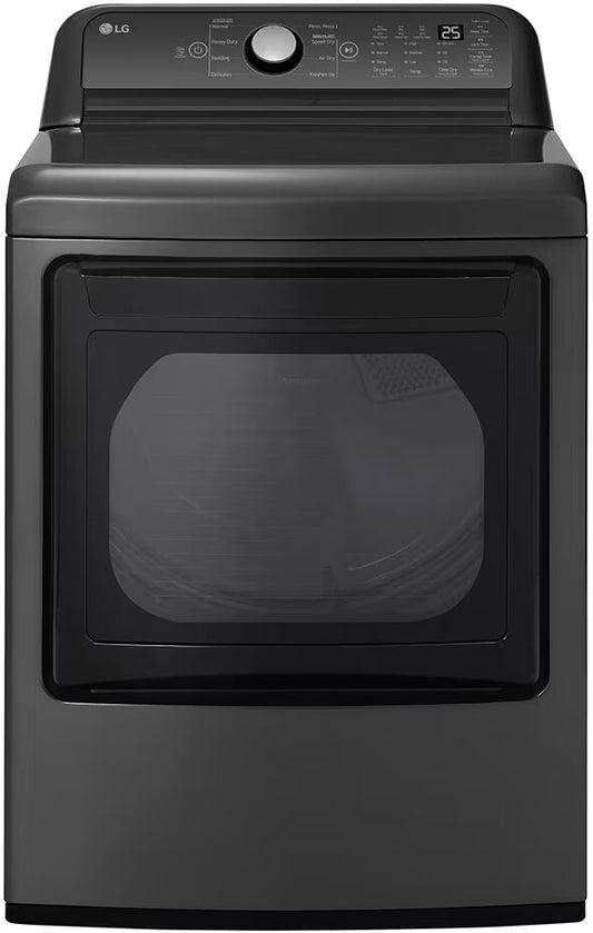 LG - 7.3 cu. ft. Ultra Large High-Efficiency Vented Gas Dryer in Middle Black - DLG7151M