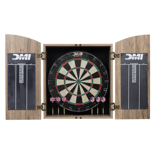 DMI Sports Darting DMI SPORTS - Rustic Bristle Dartboard Cabinet Set ( Tan ) - D4600RTW