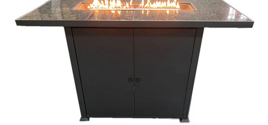 AZ Patio Heaters Rectangular Bar Height Granite Top Fire Pit with Wind Screen | AFP-BAR-MAR