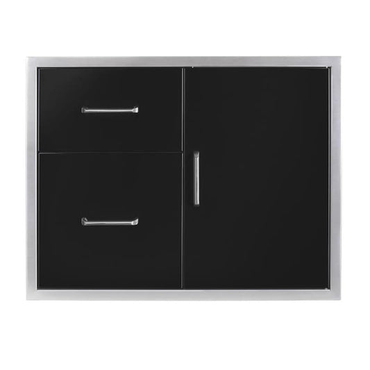 Wildfire Outdoor - Door/ Drawer Combo 30"x24" BLACK SS - WF-DDWCOMBO3024-BSS