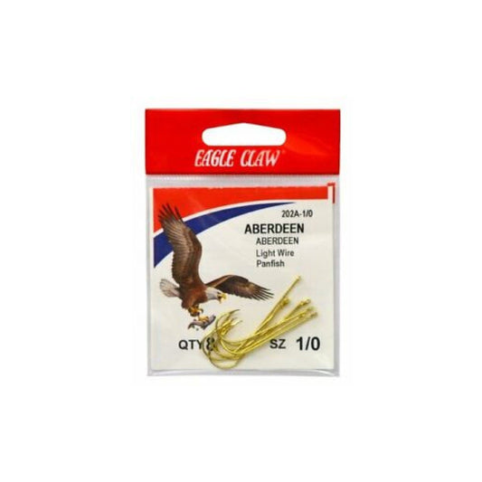 Eagle Claw Fishing : Hooks, Aberdeen Eagle Claw Gold Abrdn Hooks 10Pk Size1/0