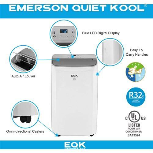 Emerson Quiet Portable A/C Emerson Quiet - 10,000 BTU 115-Volt Portable Air Conditioner with Dehumidifier Function and Remote in White
