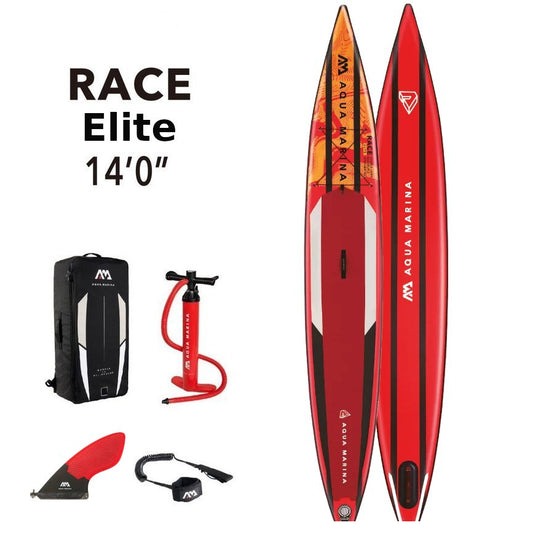 Aqua Marina - Race Elite 14'0-inch - Race iSUP, 4.27m/15cm, with coil leash and fiberglass racing fin | BT-22RE