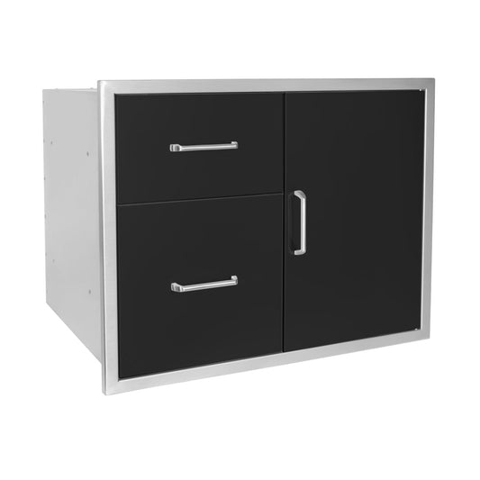Wildfire Outdoor - Door/ Drawer Combo 30"x24" BLACK SS - WF-DDWCOMBO3024-BSS