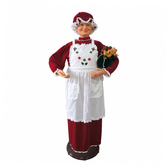 Fraser Hill Farm - 58-In. Dancing Mrs. Claus with Apron, Life-Size Motion-Activated Christmas Animatronic