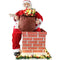 Fraser Hill Farm - 48-In. Life-Size Santa in Chimney with Toy Sack and Lights, Motion-Activated Christmas Animatronic