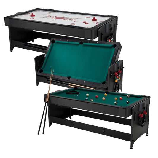 Fat Cat Multi-Game Tables Green / As shown Fat Cat Original 2-in-1 7' Pockey Multi-Game Table