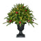 Fraser Hill Farm - 2-Ft. Porch Tree in Black Pot with Red Berries and Warm White Lights