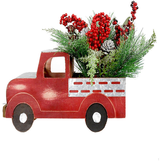 Fraser Hill Farm - 20-inch Christmas Farmhouse Truck with Pine, Berries, and Pinecones