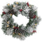 Fraser Hill Farm - 24-in. Christmas Prelit Snow Covered Wreath with Pinecones and Berries