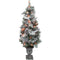 Fraser Hill Farm - 4-Ft. Prelit Christmas Snow Flocked Porch Tree with Oversized Pinecones