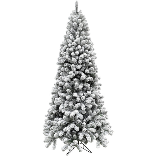 Fraser Hill Farm - 7.5-Ft. Flocked Alaskan Pine Christmas Tree