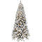 Fraser Hill Farm - 7.5-Ft. Flocked Alaskan Pine Christmas Tree with Warm White LED String Lighting