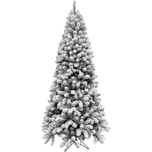 Fraser Hill Farm - 9-Ft. Flocked Alaskan Pine Christmas Tree