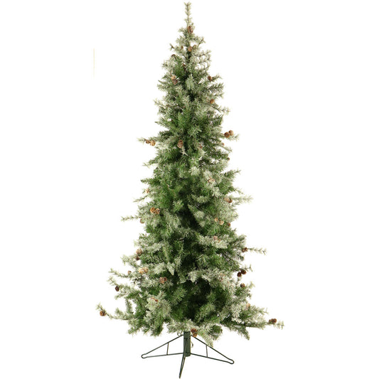 Fraser Hill Farm - 7.5 Ft. Buffalo Fir Slim Artificial Christmas Tree with Smart String Lighting