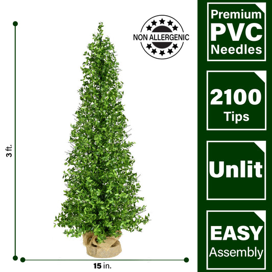 Fraser Hill Farm - 3-Ft. Boxwood Porch Tree in Burlap Bag, Set of 2