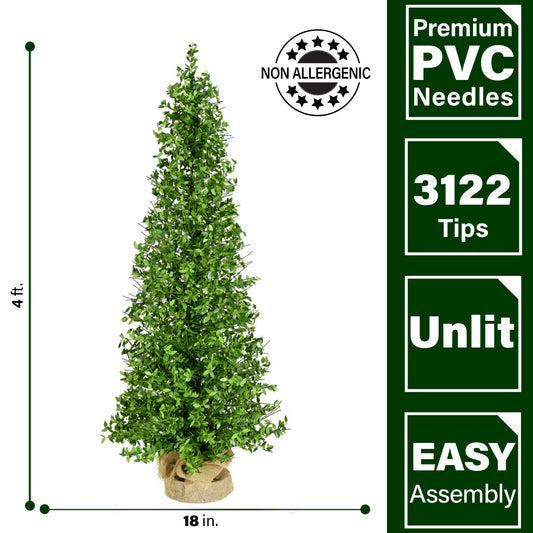 Fraser Hill Farm - 4-Ft. Boxwood Porch Tree in Burlap Bag, Set of 2