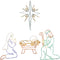 Fraser Hill Farm - Christmas Outdoor LED Lights, 4-PC. Nativity w/ Star (51-inchx 36-inch), Joseph (51-inchx 34-inch), Mary (43-inchx 33-inch) & Baby Jesus (37-inch x 32-inch)