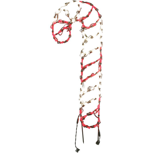 Fraser Hill Farm - Christmas Giant Outdoor LED Lights, 3-Ft. Tall Candy Cane with Ground Stakes (36-inchH x 15-inchW)