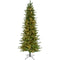 Fraser Hill Farm - 9 Ft. Carmel Pine Slim Artificial Christmas Tree with Warm White LED String Lighting