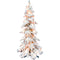 Fraser Hill Farm - 7.5-ft. Elk Mountain Snow Flocked Christmas Tree with Clear Lighting and a Rotating Stand