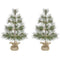 Fraser Hill Farm - 3-ft. Farmhouse Fir Christmas Tree with Burlap Bag, Set of 2