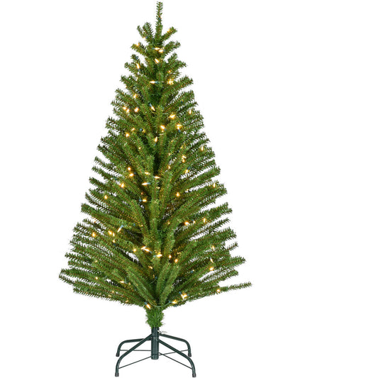 Fraser Hill Farm - 5-ft. Downswept Farmhouse Fir Christmas Tree with Warm White LED Lights