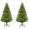 Fraser Hill Farm - 5-ft. Downswept Farmhouse Fir Christmas Tree with Warm White LED Lights, Set of 2