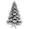 Fraser Hill Farm - Indoor 7.5-Ft Snow Flocked Fiber Optic Prelit Christmas Tree with Festive LED Dancing Lights