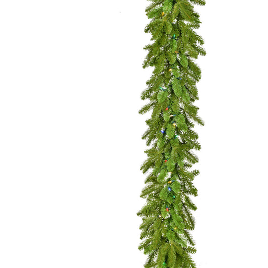 Fraser Hill Farm - 9-Ft. Grandland Garland with Multi-Color LED Lights