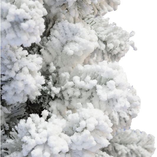 Fraser Hill Farm - 9-Ft. Hillside Slim Flocked Pine No Lights