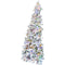 Fraser Hill Farm - 6.5-ft. Green Christmas Half Tree with Flock and Multicolored LED Lighting