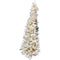 Fraser Hill Farm - 7.5-ft. Green Christmas Half Tree with Flock and Warm White LED Lighting