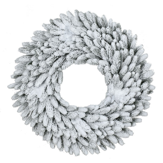 Fraser Hill Farm - 24-In. Icy Frost Snow Flocked Wreath