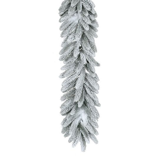 Fraser Hill Farm - 9-Ft. Icy Frost Snow Flocked Garland
