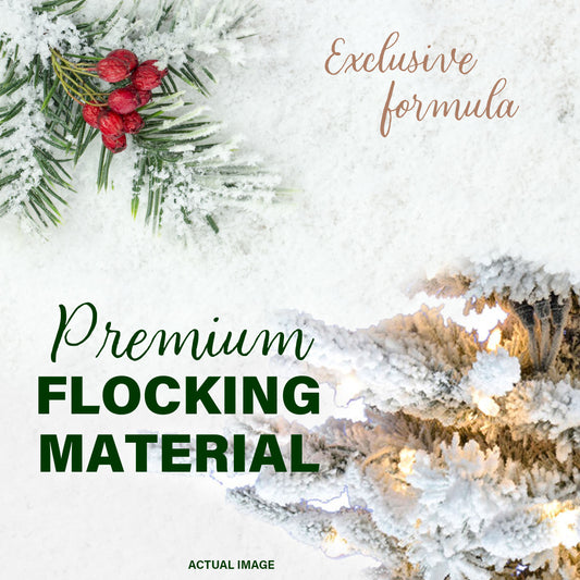 Fraser Hill Farm - 10-Ft. Flocked Mountain Pine Christmas Tree with Warm White LED Lighting