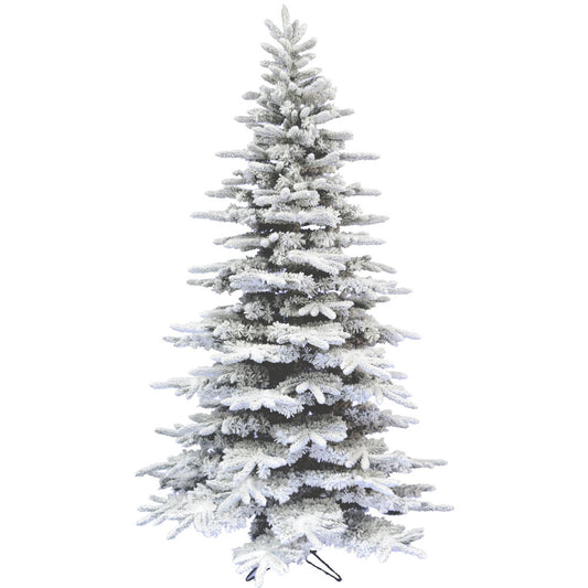 Fraser Hill Farm - 6.5-Ft. Flocked Mountain Pine Christmas Tree