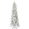 Fraser Hill Farm - 7.5-Ft. Slim Mountain Pine Flocked Christmas Tree with Warm White LED Lights