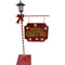 Fraser Hill Farm - 4-Ft. Lamp Post with Merry Christmas Sign and Solar Lantern, Prelit Outdoor (or Indoor) Christmas Decoration
